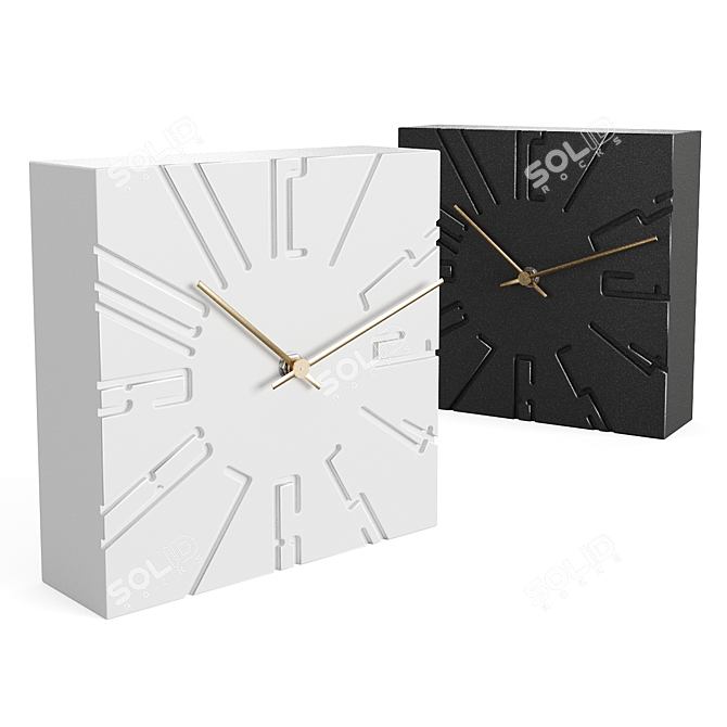 Modern Table Clock with Dual Color Options 3D model image 1