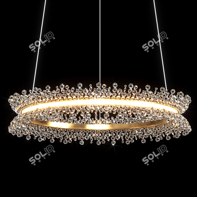 Thera's 4-Ring Crystal Chandeliers 3D model image 1