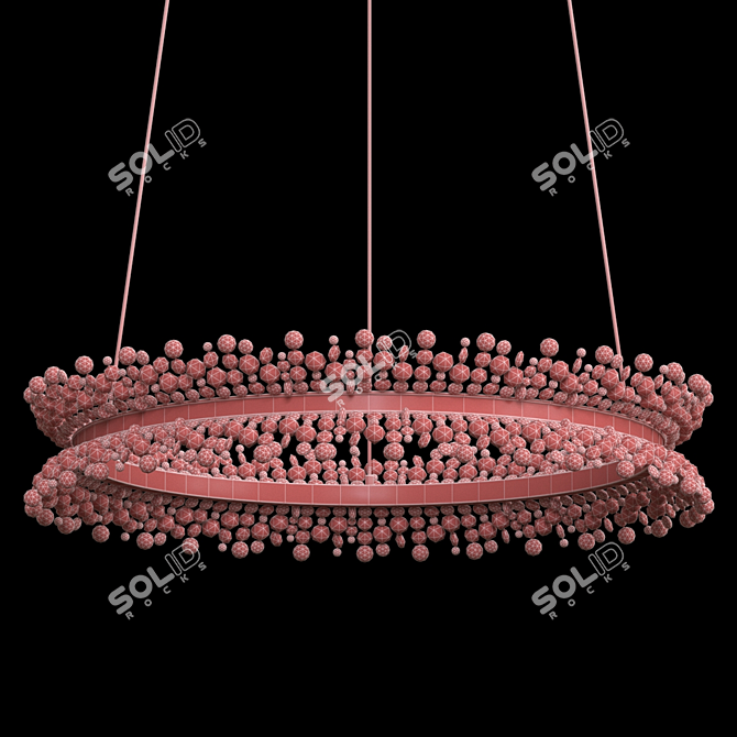 Thera's 4-Ring Crystal Chandeliers 3D model image 2