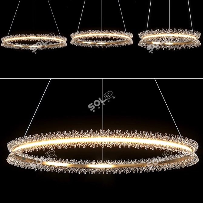 Thera's 4-Ring Crystal Chandeliers 3D model image 3