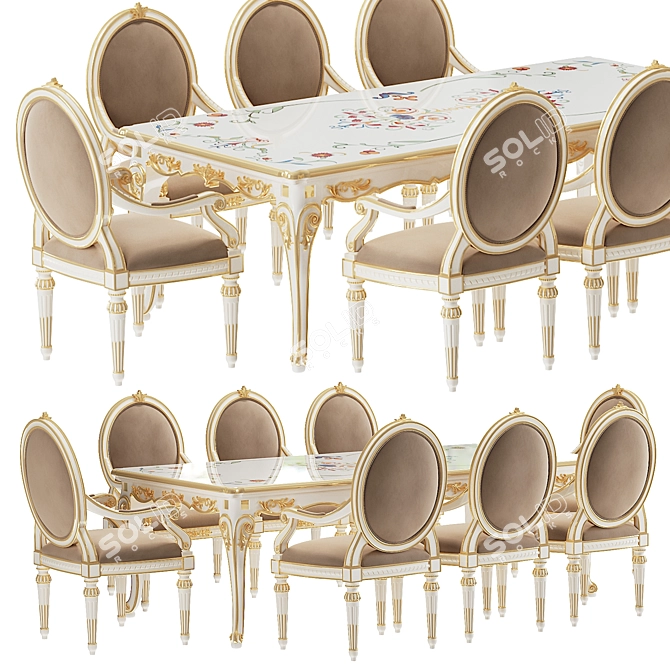 Elegant Pranzo Dining Table: Andrea Fanfani 3D model image 1