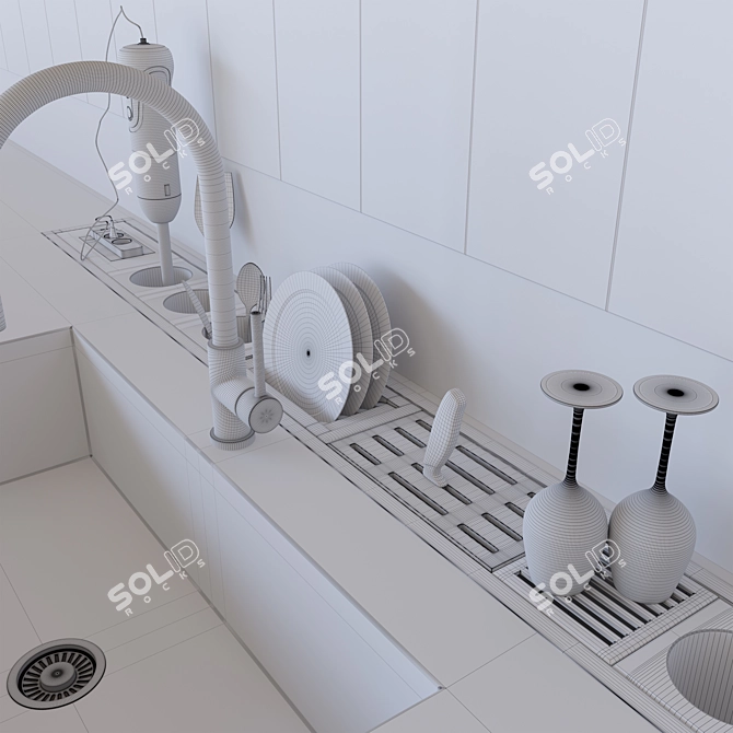 Practical Kitchen Accessory Channels 3D model image 4