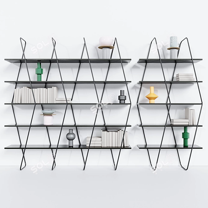 Sleek & Stylish Ramsy Bookcase 3D model image 1