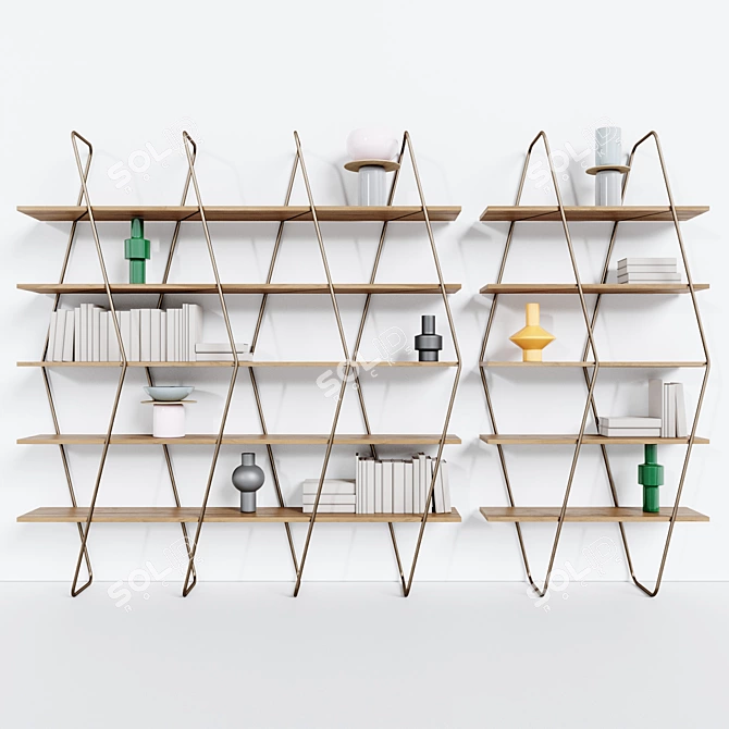 Sleek & Stylish Ramsy Bookcase 3D model image 2