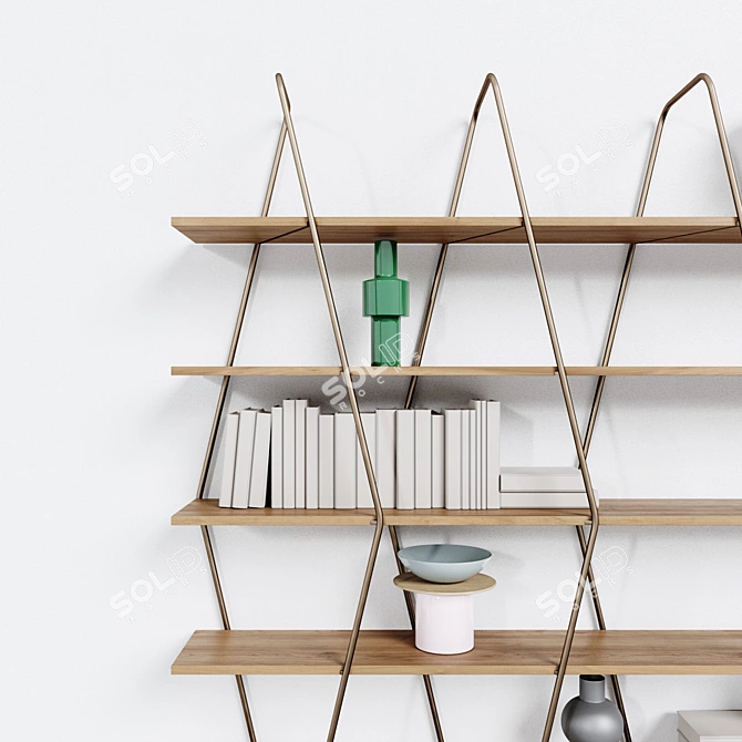 Sleek & Stylish Ramsy Bookcase 3D model image 3