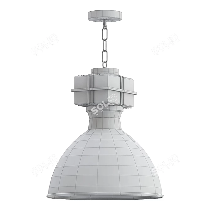 Industrial Matt Black Hanging Lamps 3D model image 2