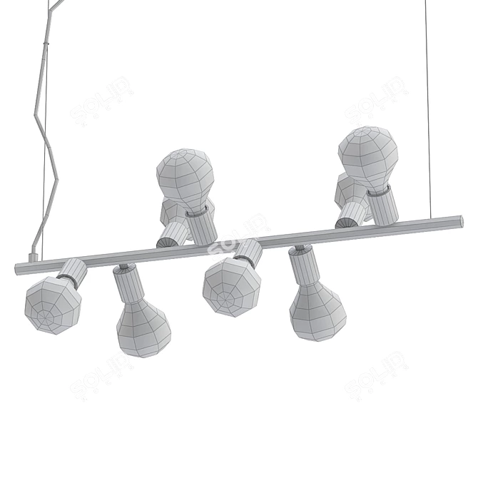 Sleek Nordic Pendant - Facil Tube 3D model image 2