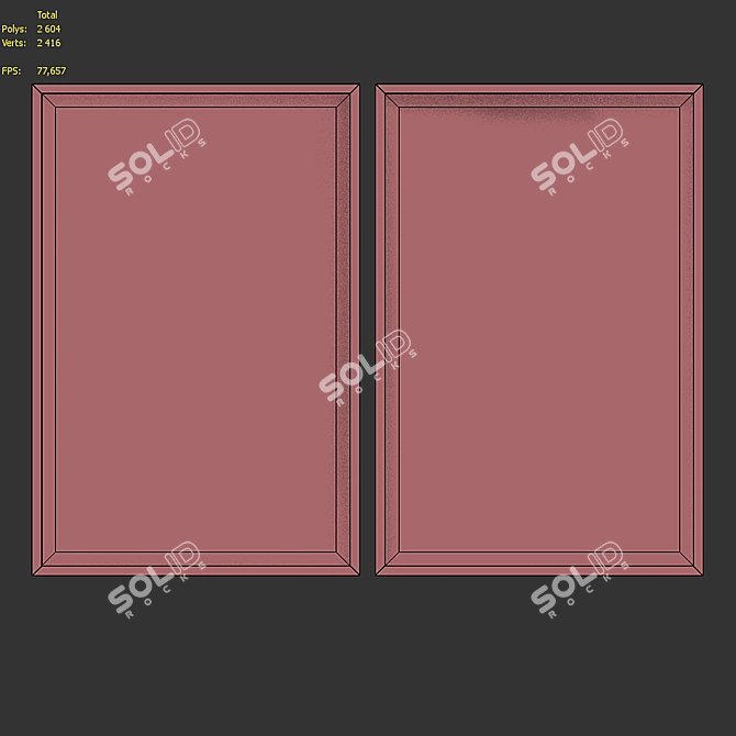 Modern Line Pattern Picture Frame Set 3D model image 7