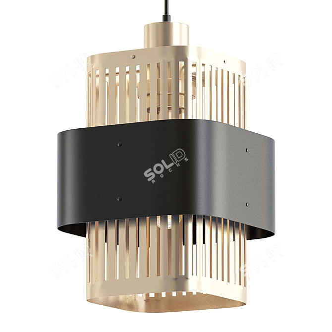 Glam Noir Gold Pendant Light 3D model image 1