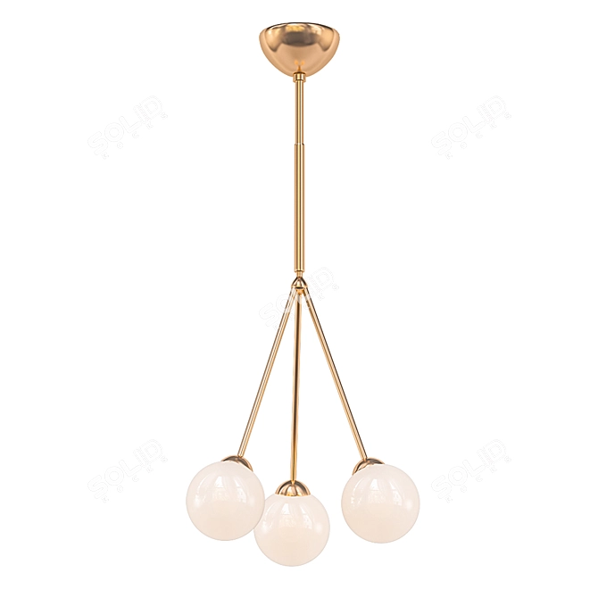 Antique Brass 3Some Pendant Light 3D model image 1