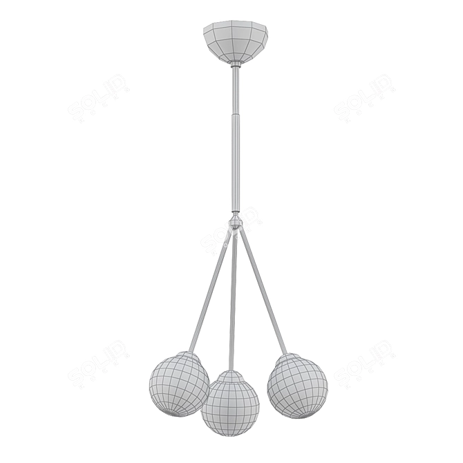 Antique Brass 3Some Pendant Light 3D model image 2