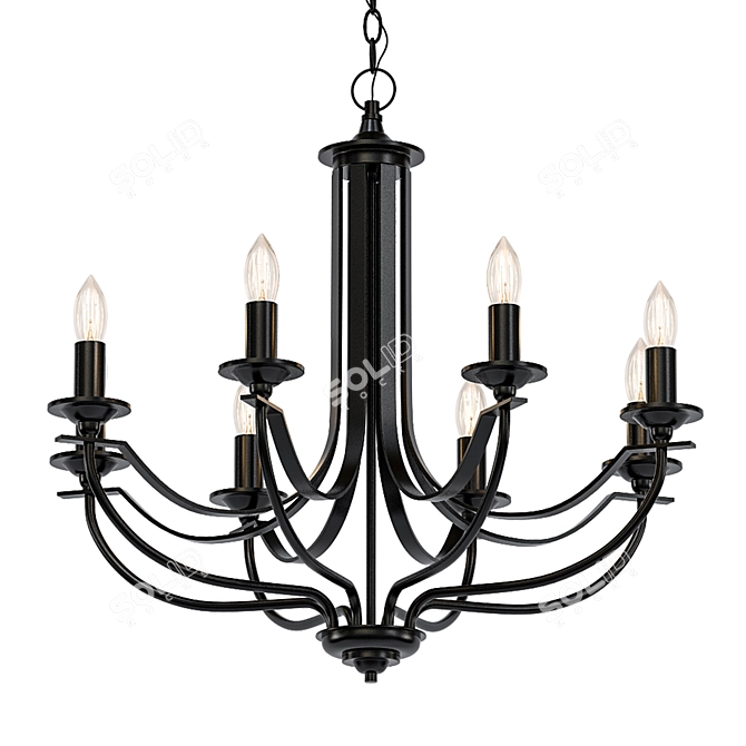 Elegant Cannes 8-Light Chandelier 3D model image 1