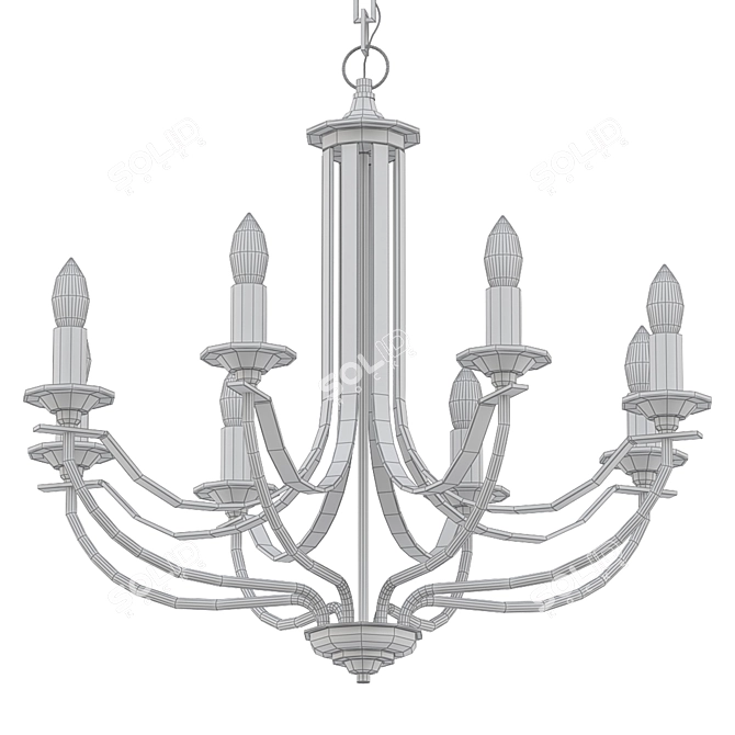 Elegant Cannes 8-Light Chandelier 3D model image 2