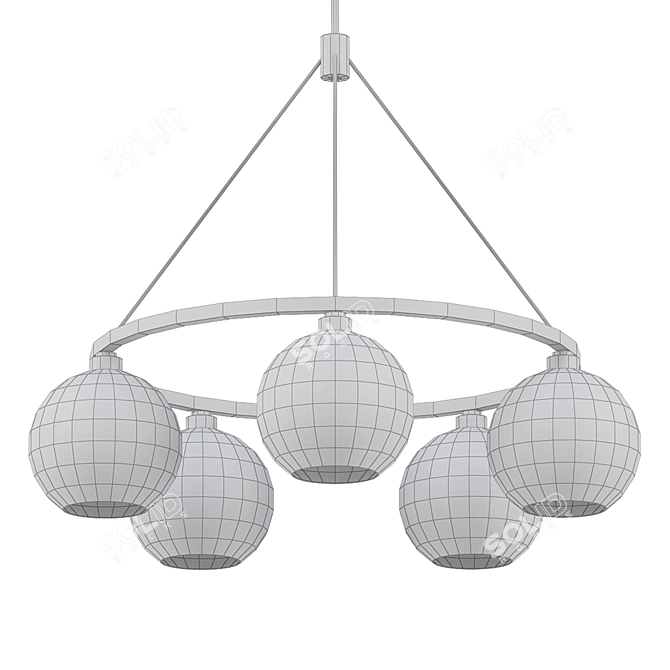 Elegant Solitaire Gray Chandelier 3D model image 2