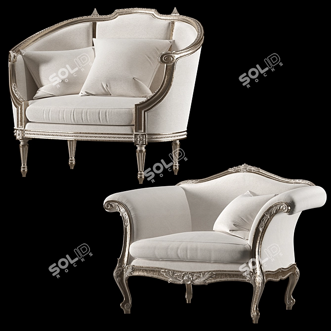 Roberto Giovannini and Eloquence Armchair: Timeless Elegance 3D model image 7