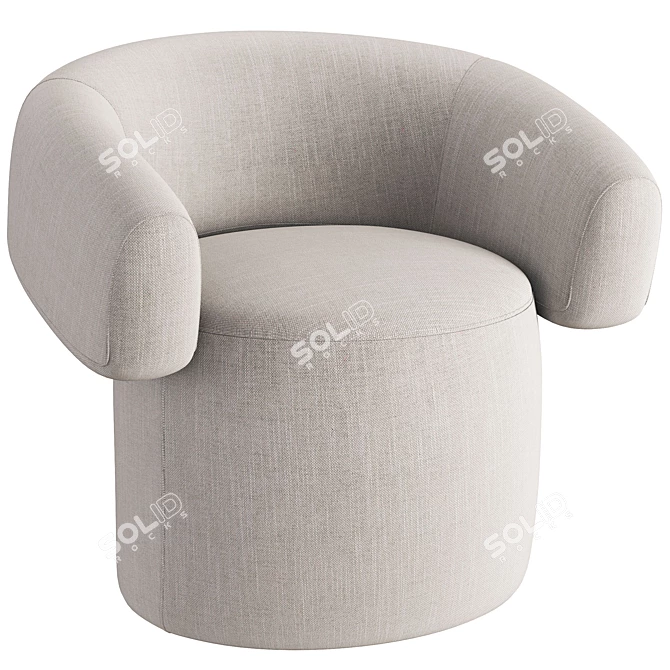 Ruff Swivel Small Armchair: Premium Comfort in Compact Design 3D model image 1