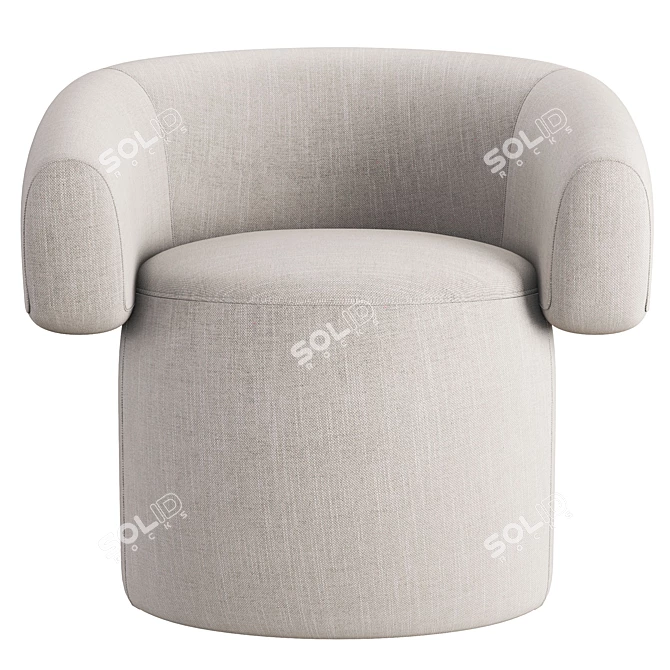 Ruff Swivel Small Armchair: Premium Comfort in Compact Design 3D model image 3