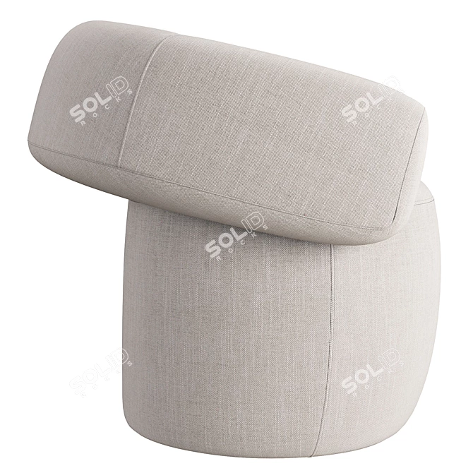 Ruff Swivel Small Armchair: Premium Comfort in Compact Design 3D model image 4