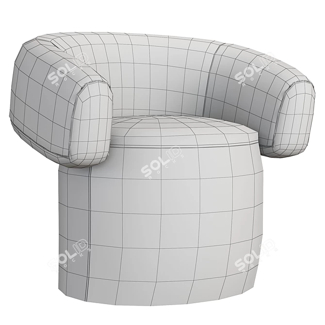 Ruff Swivel Small Armchair: Premium Comfort in Compact Design 3D model image 5