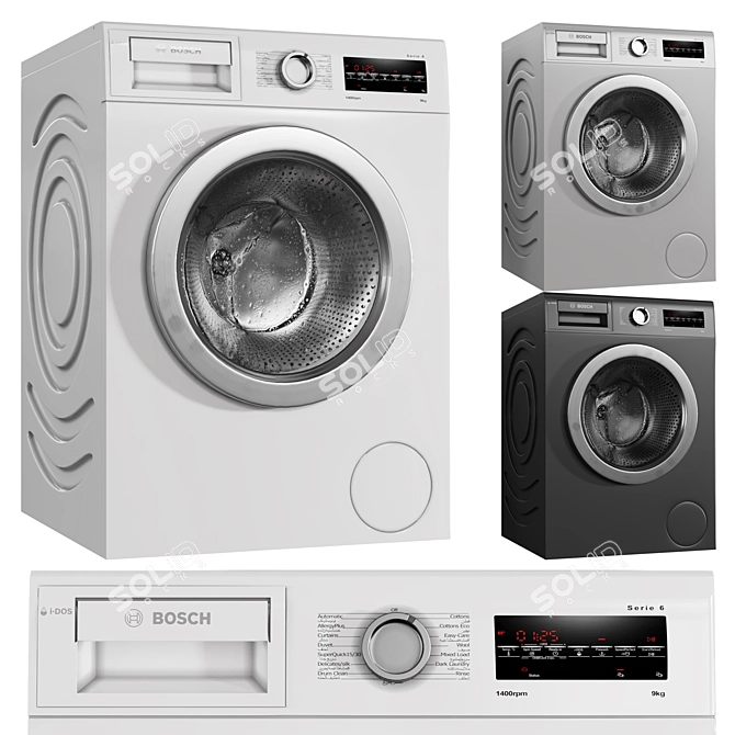 Efficient Bosch Washing Machine 3D model image 1