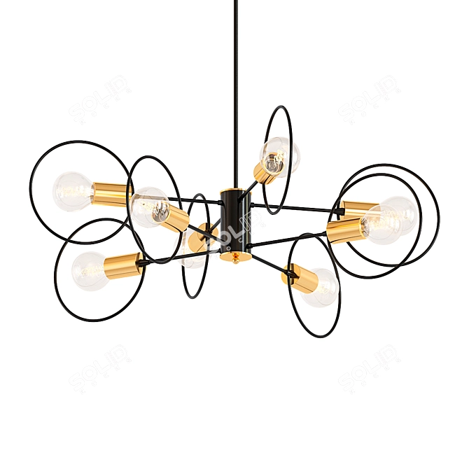 Scandinavian Crystal Pendant Chandelier 3D model image 1