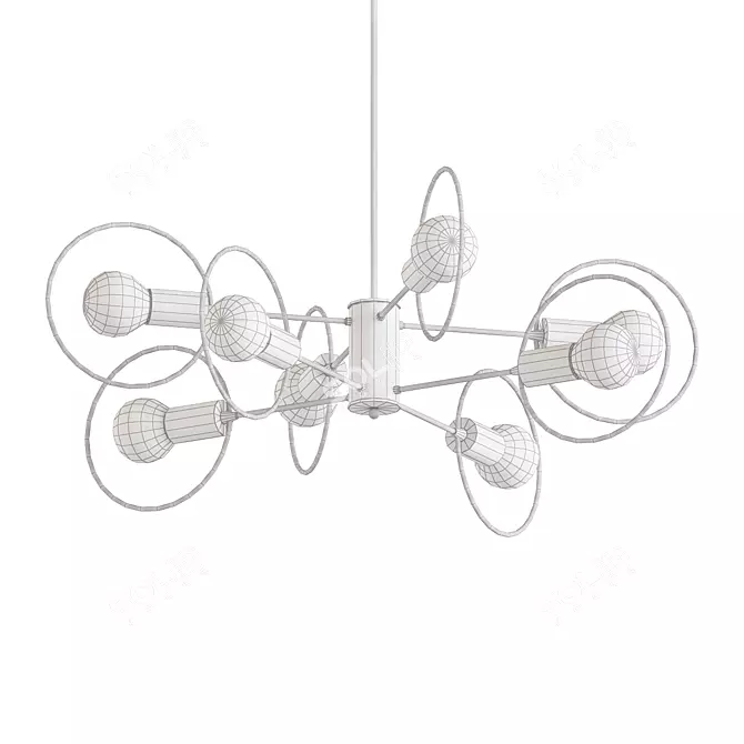 Scandinavian Crystal Pendant Chandelier 3D model image 2