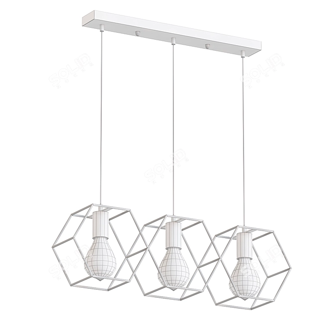 Industrial Wire Cage Pendant Light 3D model image 2