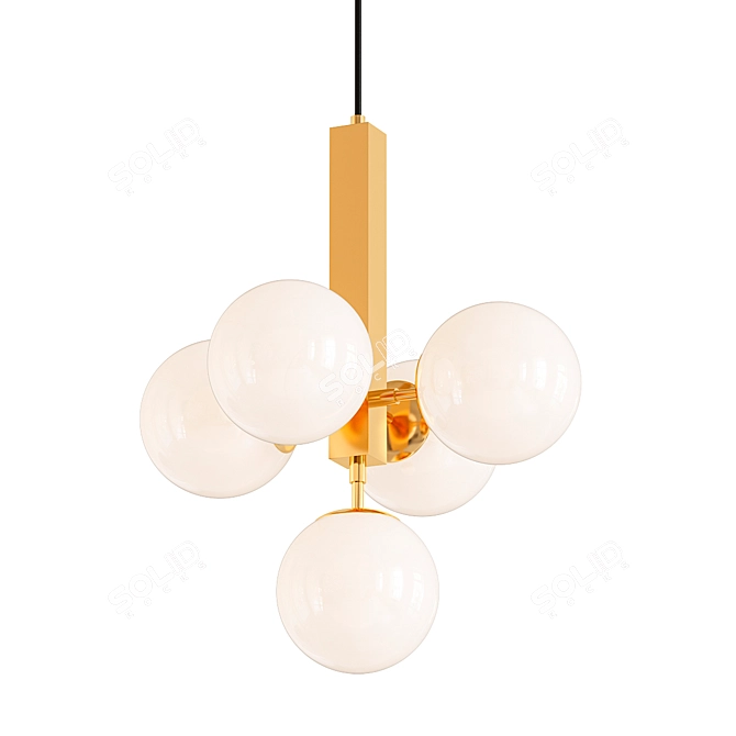 Bronze Perforated Glass Chandelier 3D model image 1