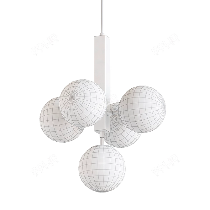 Bronze Perforated Glass Chandelier 3D model image 2