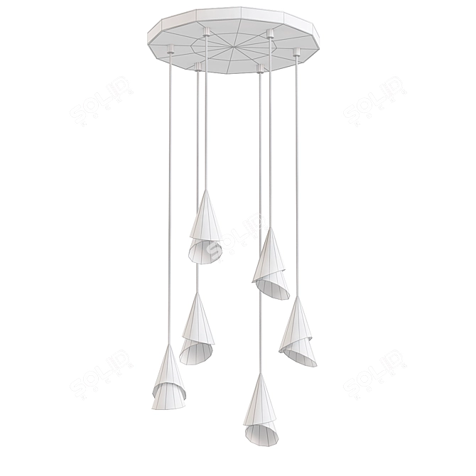 Lucio Black and Gold Chandelier 3D model image 2