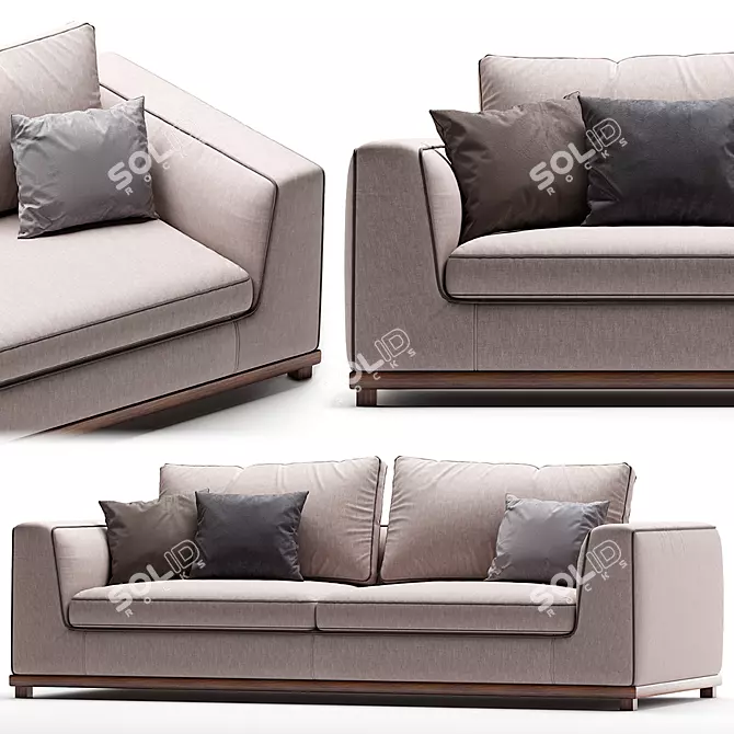 Elegant KIRK Sofa by Porada 3D model image 1