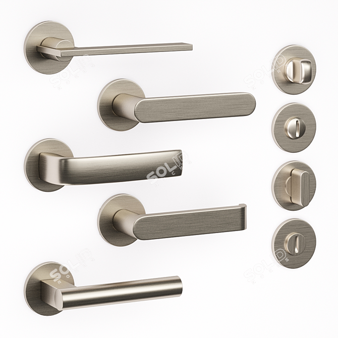 Olivari Door Handles Collection: Open, Icona, Diva 3D model image 2