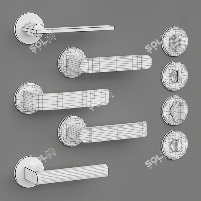 Olivari Door Handles Collection: Open, Icona, Diva 3D model image 4