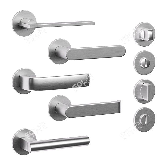 Olivari Door Handles Collection: Open, Icona, Diva 3D model image 7