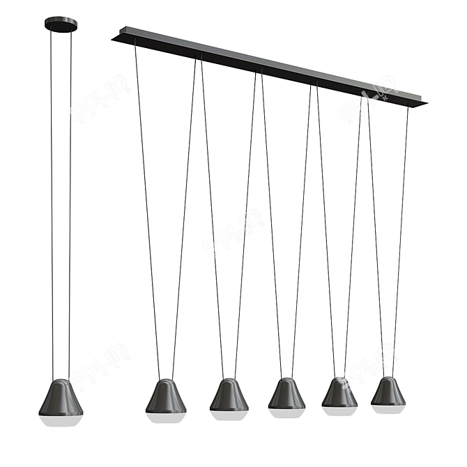 Elegant PALBIETA Pendant Light 3D model image 1