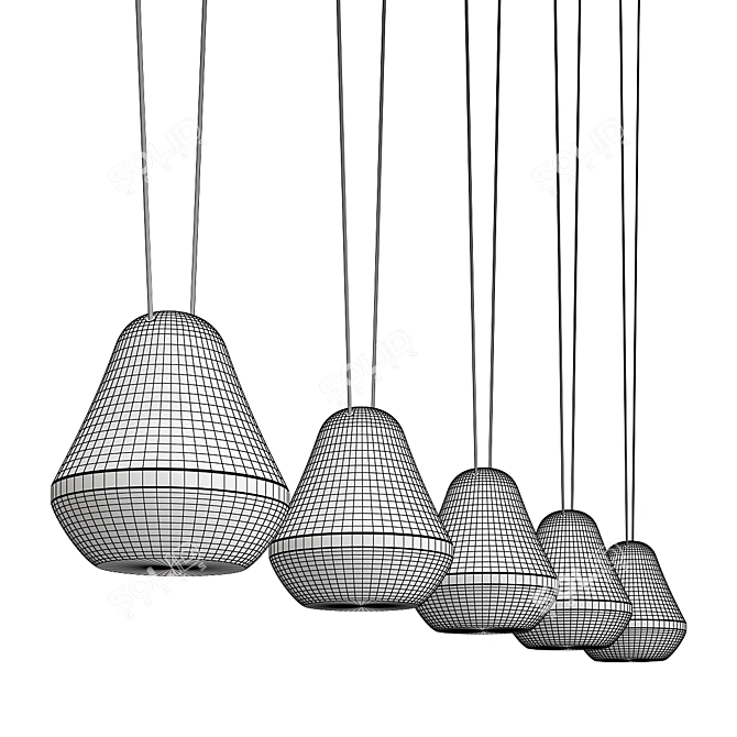 Elegant PALBIETA Pendant Light 3D model image 4