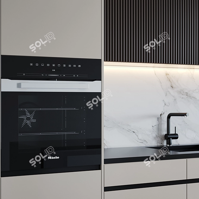 Stylishly Sleek Kitchen Upgrade 3D model image 5