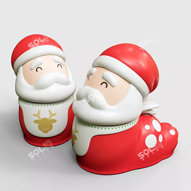 Wobi Santa Claus Figurine: Festive Holiday Decor 3D model image 1