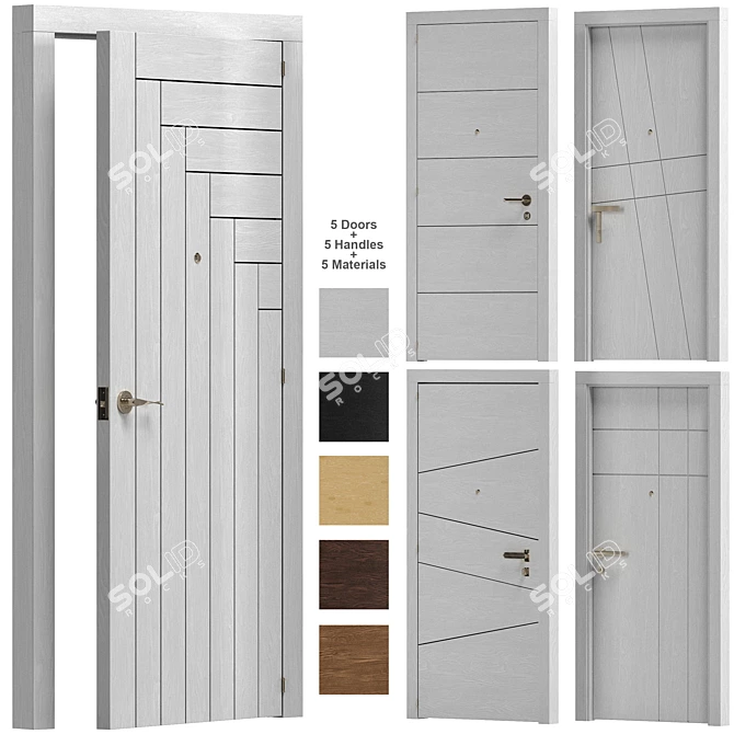 Versatile Designer Interior Doors 3D model image 1