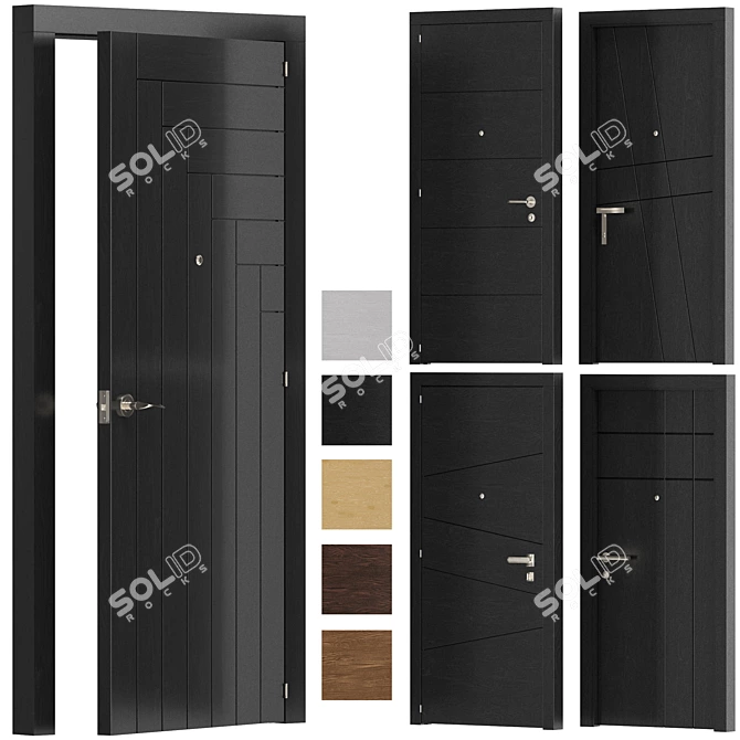 Versatile Designer Interior Doors 3D model image 2