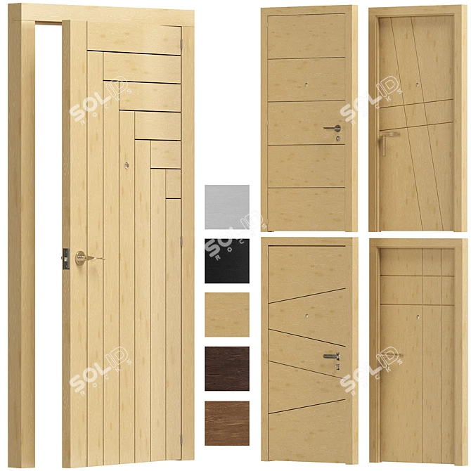 Versatile Designer Interior Doors 3D model image 3