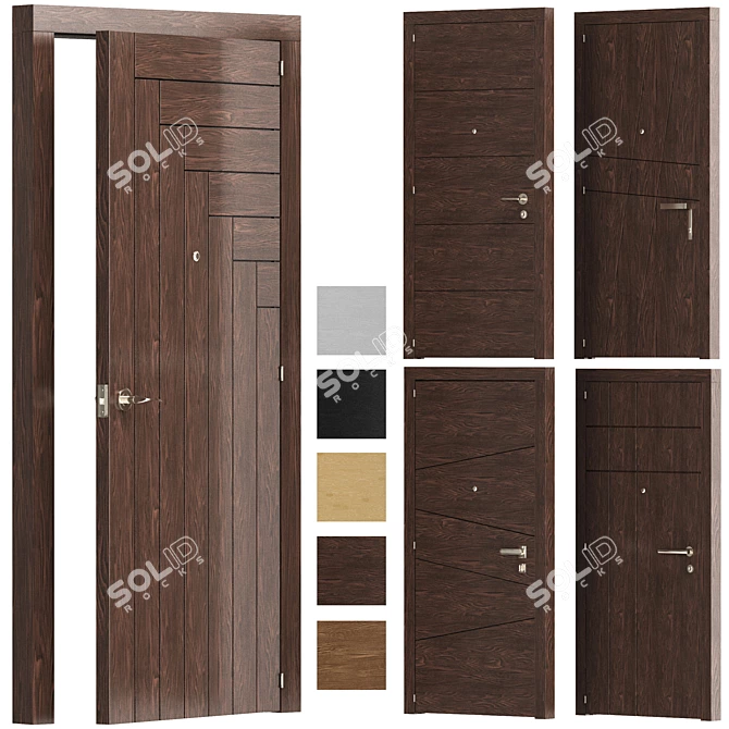 Versatile Designer Interior Doors 3D model image 4