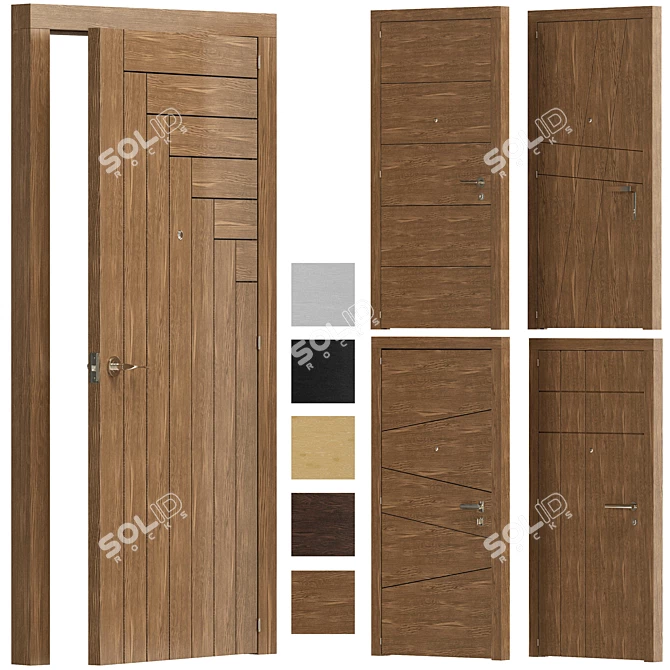 Versatile Designer Interior Doors 3D model image 5