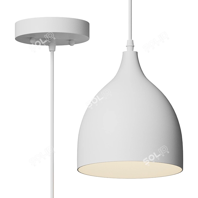 Sleek Dome Pendant Light by Zipcode Design 3D model image 3