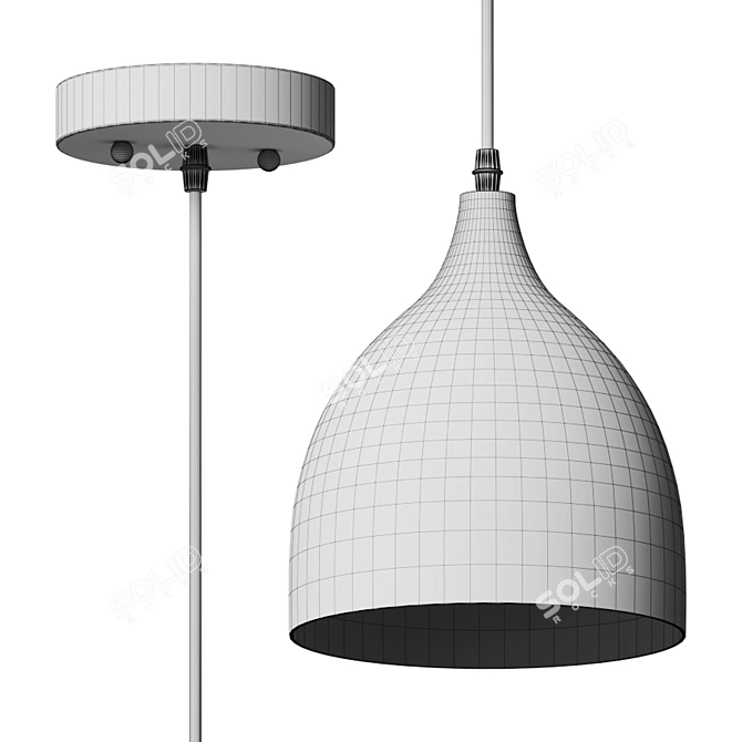 Sleek Dome Pendant Light by Zipcode Design 3D model image 4
