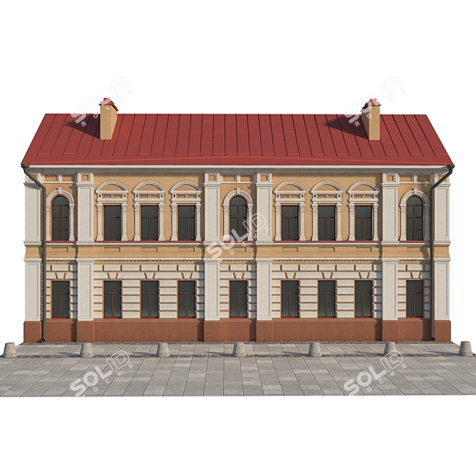 Title: Historic Building Facade 3D model image 1