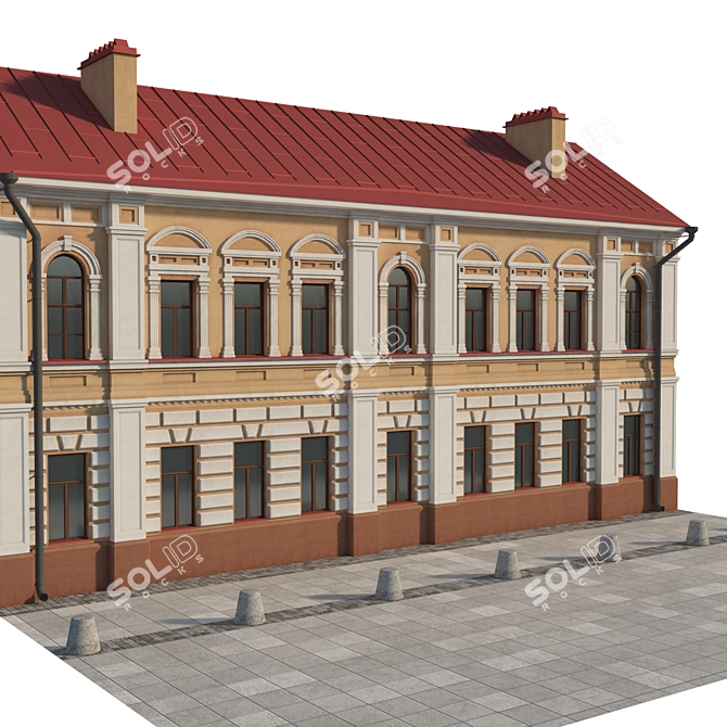 Title: Historic Building Facade 3D model image 2