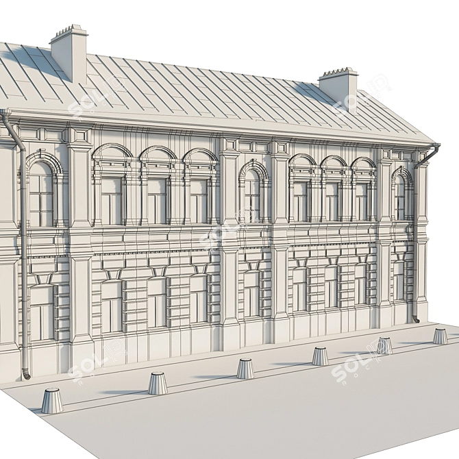 Title: Historic Building Facade 3D model image 3