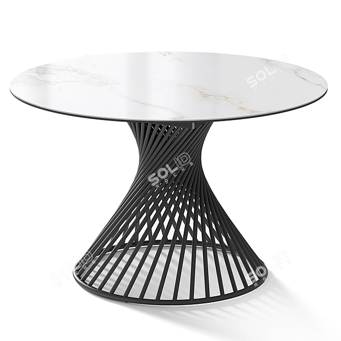 Elegant Tornado White Table 3D model image 1