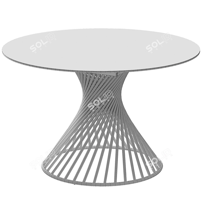 Elegant Tornado White Table 3D model image 2